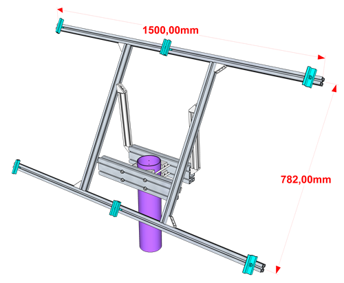 struttura montaggio moduli su palo Heliant