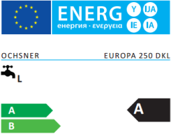 Etichetta Energetica Pompa di Calore Ochsner Europa 250DKL